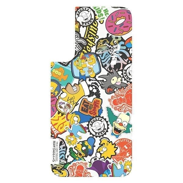 Samsung GP-TOU021HOQYW -paneeli kehyksen suojukseen Galaxy S22+ -puhelimelle Simpsons Pinnat valkoinen/valkoinen