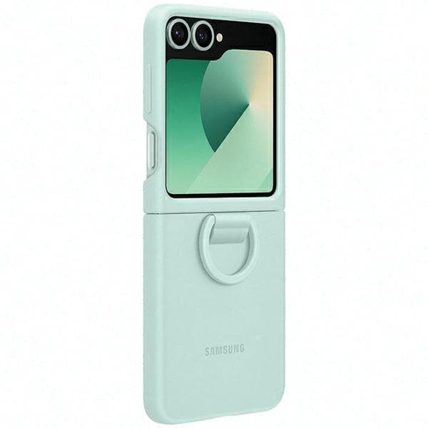 Samsung EF-PF741TMEGWW Z Flip6 F741 kotelo minttu silikonikotelo renkaalla