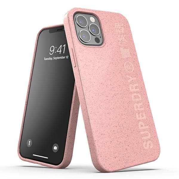 SuperDry Snap iPhone 12/12 Pro Compostab le Case pinkki/pinkki 42621