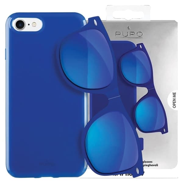 Puro Sunny Kit suojakuori iPhone 7/8 + lasit SE 2020 / SE 2022 sininen/sininen IPC747SUNNYKIT1BLUE