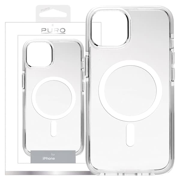 Puro LITEMAG PRO iPhone 15 / 14 / 13 6,1" MagSafe läpinäkyvä PUIPC1561LITEMPWHI