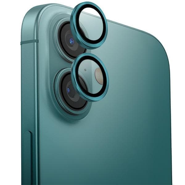 UNIQ Optix -alumiinikameran linssisuoja iPhone 16 6,1" / 16 Plus 6,7" smaragdikameran linssin lasi applikaattorilla