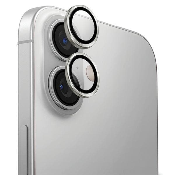 UNIQ Optix -alumiinikameran linssinsuoja iPhone 16 6,1" / 16 Plus 6,7" sterlinghopea kameran linssilasi applikaattorilla