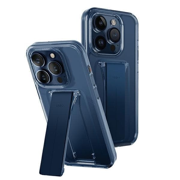 UNIQ-kotelo Heldro Mount jalustalla iPhone 15 Pro 6,1" sininen/ultamariini syvänsininen