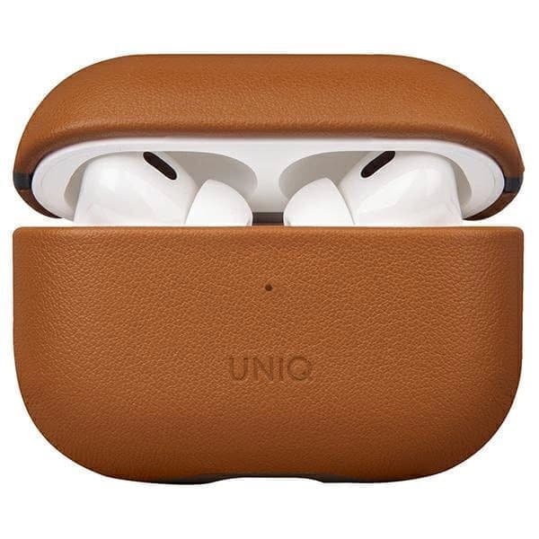 UNIQ kotelo Terra AirPods Pro 2 genuine Leather ruskea/toffeenruskea
