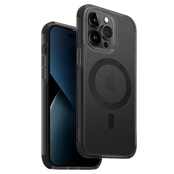 UNIQ Combat iPhone 14 Pro 6,1" kotelo Magclick Ladattava musta/betonihiili