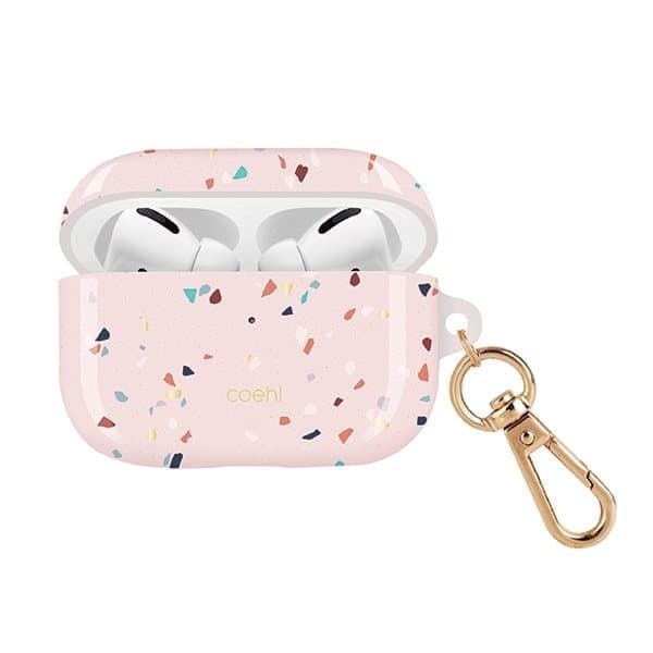UNIQ Coehl Terrazzo AirPods Pro -kotelo vaaleanpunainen/punainen