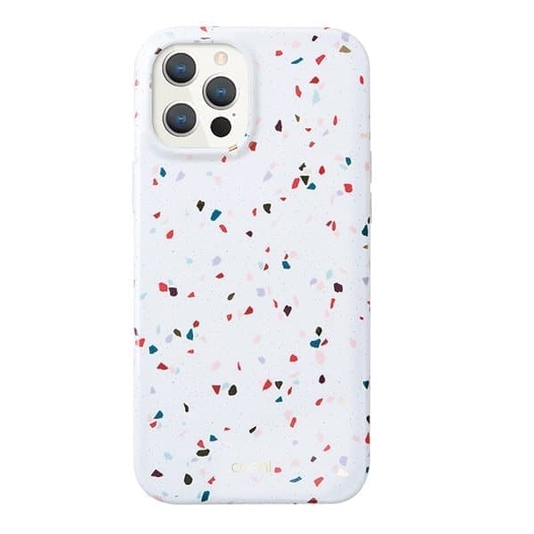 UNIQ Coehl Terrazzo kotelo iPhone 12/12 Pro 6,1" valkoinen/luonnonvalkoinen