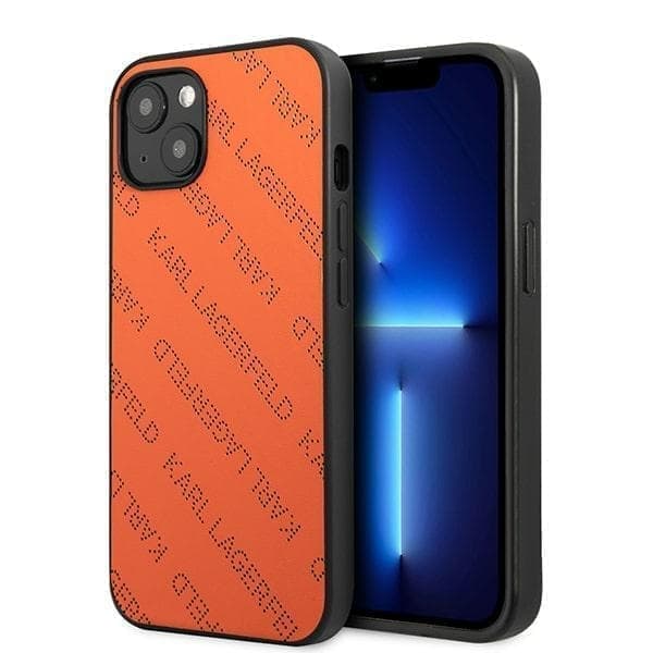 Karl Lagerfeld KLHCP13MPTLO iPhone 13 / 14 / 15 6,1" kova kotelo oranssi/oranssi rei'itetty Allover