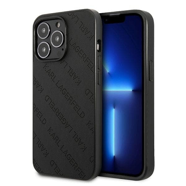 Karl Lagerfeld KLHCP13LPTLK iPhone 13 Pro / 13 6,1" kova kotelo musta/musta rei'itetty Allover