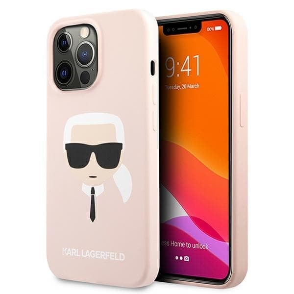 Karl Lagerfeld KLHCP13LSLKHLP iPhone 13 Pro / 13 6,1" vaaleanpunainen/vaaleanpunainen kovakotelo Silikoni Karl`s Head