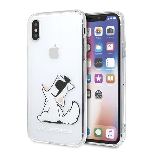 Karl Lagerfeld KLHCPXCFNRC iPhone X/Xs kovakotelo läpinäkyvä Choupette Fun