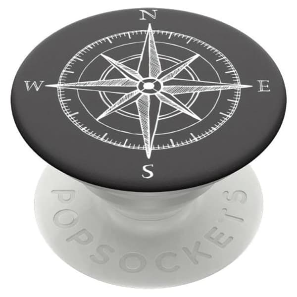 Popsockets 2 Compass 801661 puhelinteline ja jalusta - vakiona Sort, Hvit