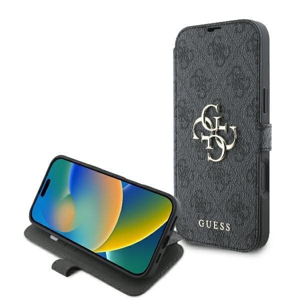 Guess GUBKP16M4GMGGR iPhone 16 Plus 6,7" musta/musta kirja 4G metallilogo