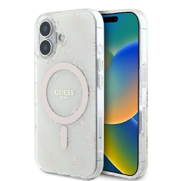 Guess GUHMP16MH4DTEH iPhone 16 Plus 6,7" valkoinen/valkoinen kovakotelo IML 4G Tausta MagSafe