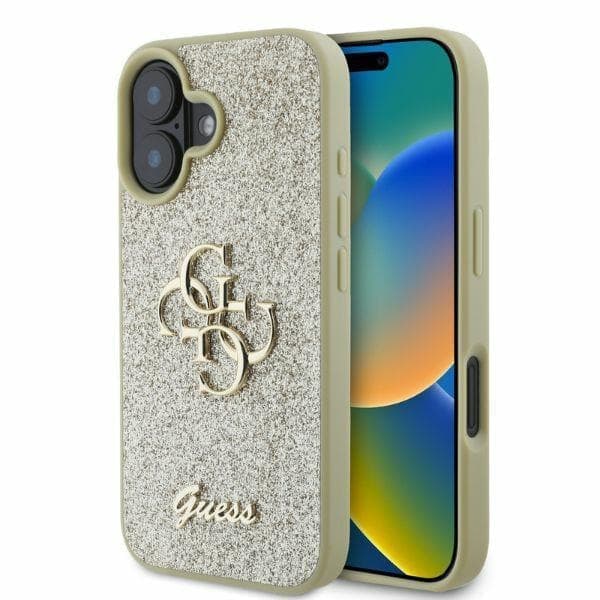 Guess GUHCP16SHG4SGD iPhone 16 6,1" kulta/kultainen kovakotelo Fixed Glitter Big 4G