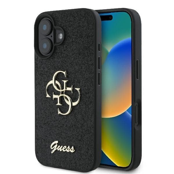 Guess GUHCP16MHG4SGK iPhone 16 Plus 6,7" musta/musta kovakotelo Fixed Glitter Big 4G