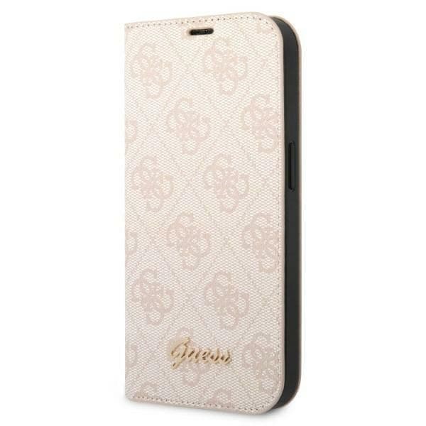 Guess GUBKP14LHG4SHP iPhone 14 Pro 6,1" pinkki/vaaleanpunainen kirja 4G Vintage Gold Logo