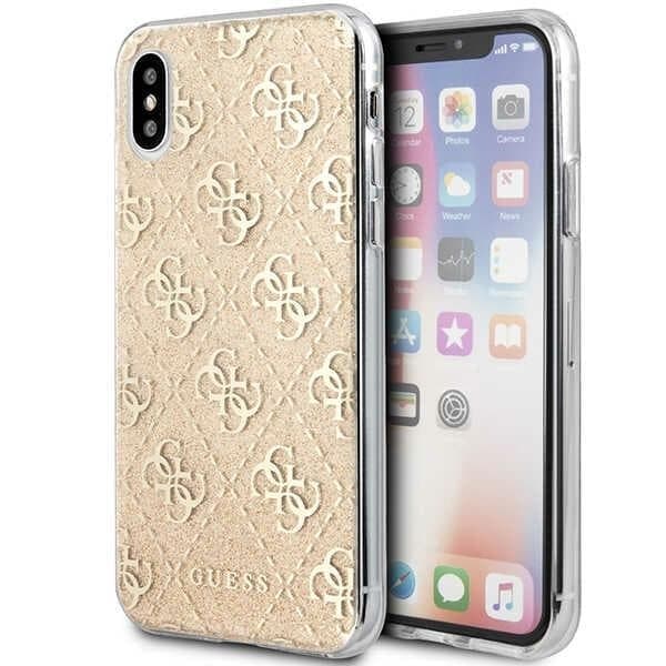 Guess GUHCPXPCU4GLGO iPhone X/Xs kulta/kulta kova kotelo 4G Glitter