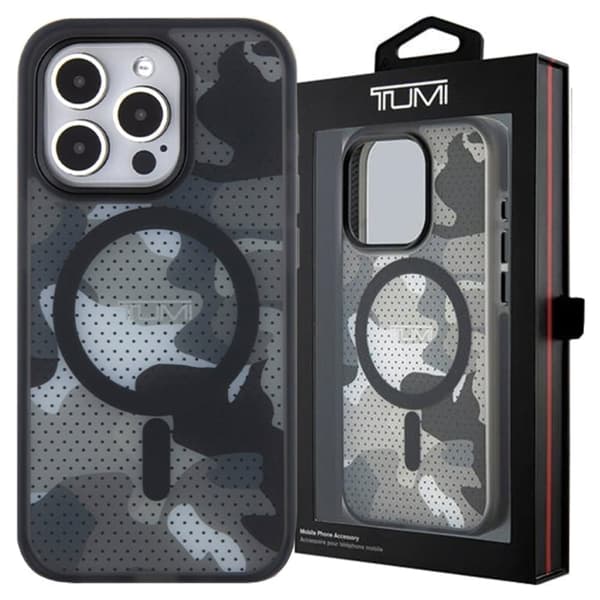 Tumi TUHMP15LTCAMK iPhone 15 Pro 6,1" musta/musta kovakotelo Frosted Camo Print MagSafe