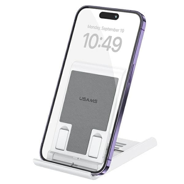 USAMS Taitettava pöytäteline puhelimelle/tabletille valkoinen/valkoinen ZJ073ZJ02 (US-ZJ073)