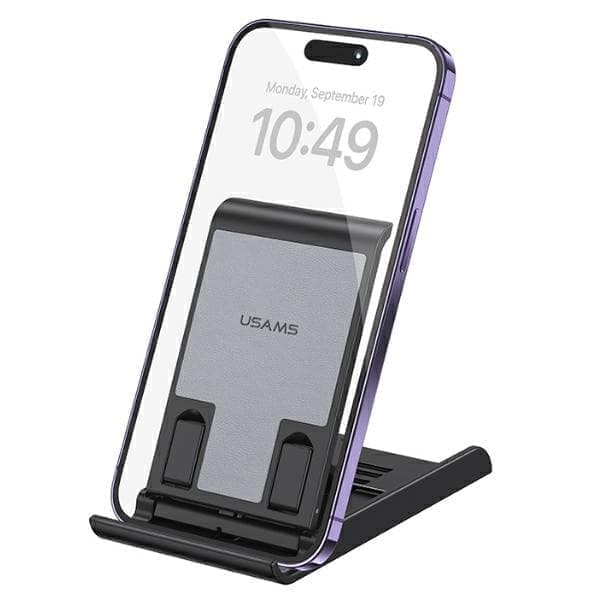 USAMS Taitettava pöytäteline puhelimelle/tabletille musta/musta ZJ073ZJ01 (US-ZJ073)