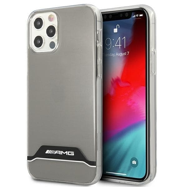 AMG AMHCP12MTCBW iPhone 12/12 Pro läpinäkyvä/läpinäkyvä kovakotelo Electroplate mustavalkoinen