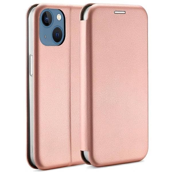 Beline Book Magnetic Case iPhone 14/13 6,1" ruusukulta/ruusukulta
