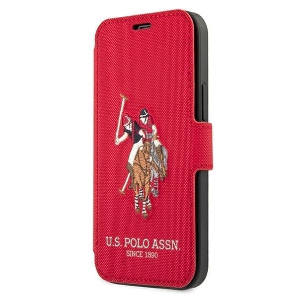 US Polo USFLBKP12MPUGFLRE iPhone 12/12 Pro 6,1" punainen/punainen kirja Polo Embroidery Collection