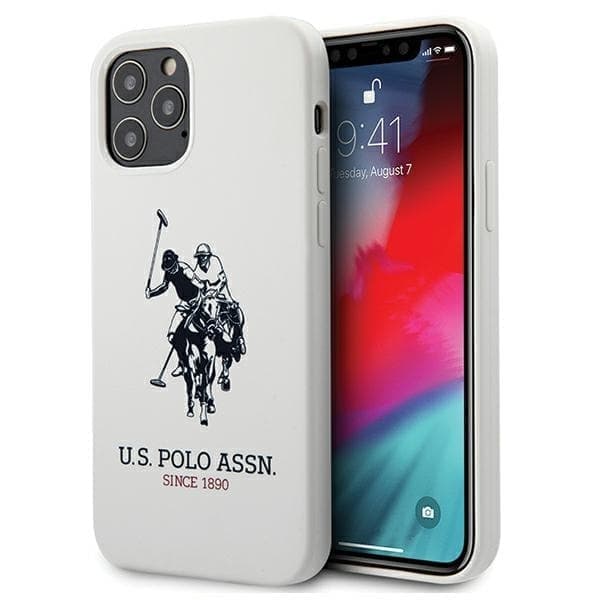 US Polo USHCP12MSLHRWH iPhone 12/12 Pro 6,1" valkoinen/valkoinen silikonikokoelma