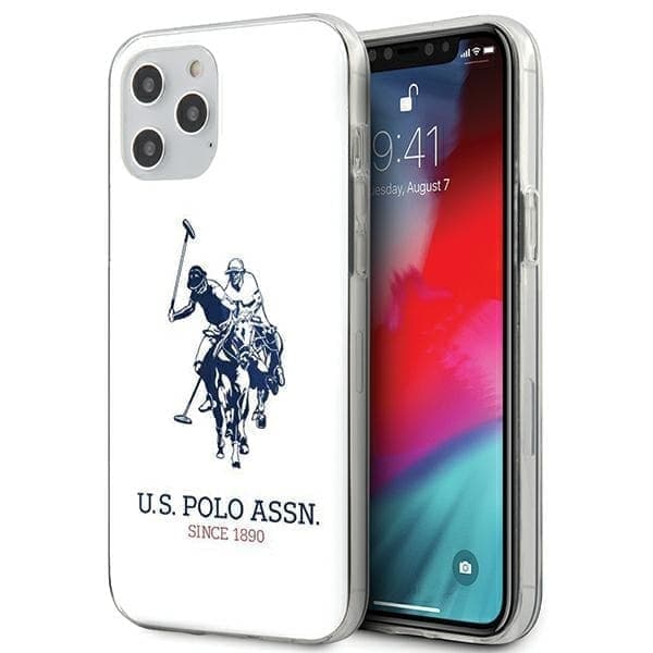 US Polo USHCP12MTPUHRWH iPhone 12/12 Pro 6,1" valkoinen/valkoinen kiiltävä iso logo