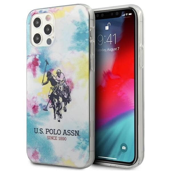 US Polo USHCP12LPCUSML iPhone 12 Pro Max 6,7" monivärinen solmio- ja väriainekokoelma