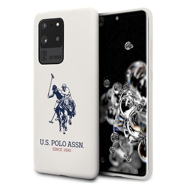 US Polo USHCS69SLHRWH S20 Ultra G988 valkoinen/valkoinen silikonikokoelma