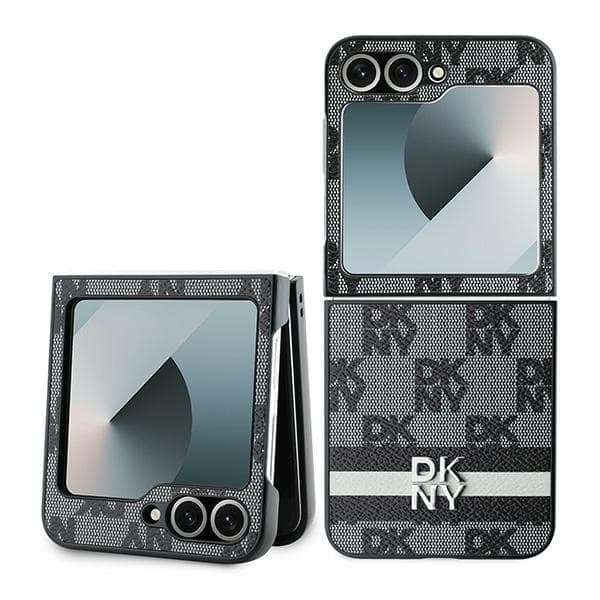 DKNY DKHCZF6PCPTSSK Z Flip6 F741 musta/musta ruudullinen kuviopainetut raidat