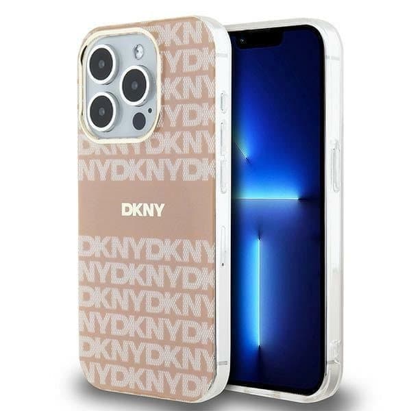 DKNY IML Mono & Stripe MagSafe suojakuori iPhone 14 Pro Maxille - pinkki