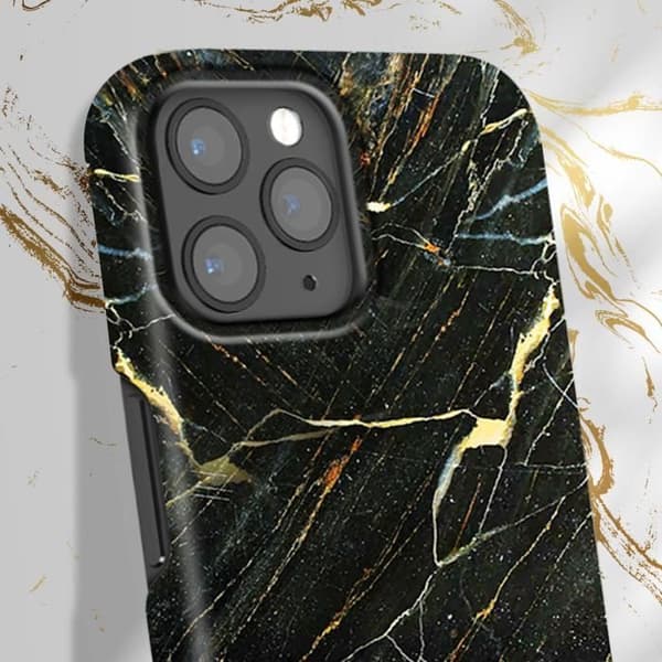 Skal till iPhone 11 Pro Marbled Luxury Ultratunn Port Laurent Marble iDeal of Sweden Svart / Guld