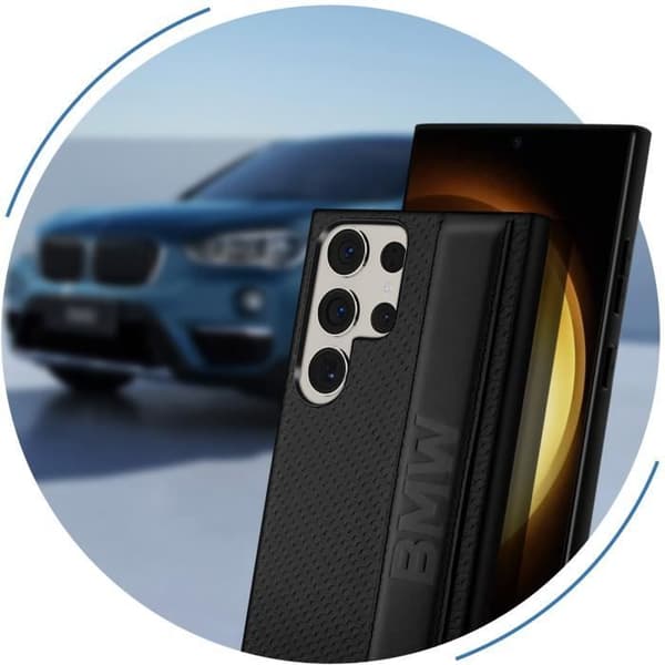 Läderfodral för Samsung Galaxy S23 Ultra Shockproof Slim and Light Profile BMW Black