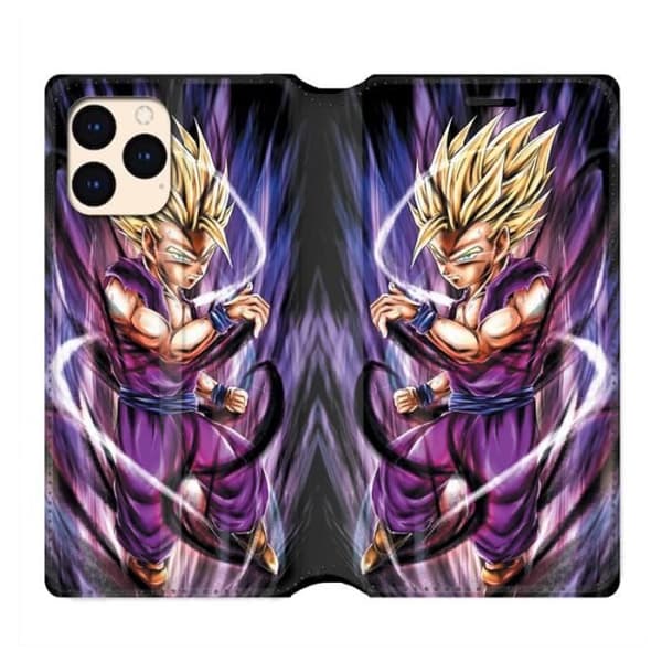 Läderplånboksfodral Till Iphone 12 Mini Manga Dragon Ball Gohan Lila en storlek