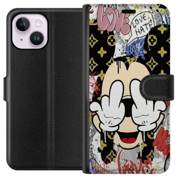 Apple iPhone 15 Plus Lompakkokotelo Mikki Hiiri F-YOU