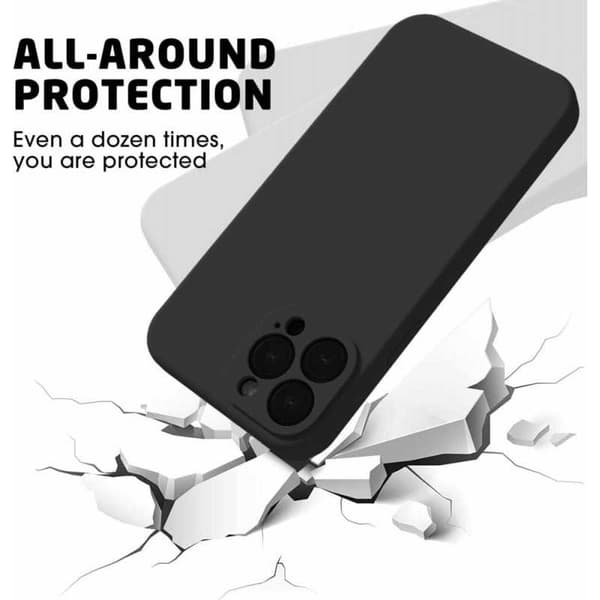 iPhone 16 Pro Gummibelagd Mattsvart Skal Kameraskydd Liquid - Svart