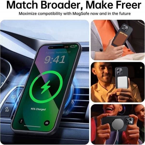 iPhone 16 Pro Stötdämpande Skal MagSafe-Kompatibelt V2 - Svart