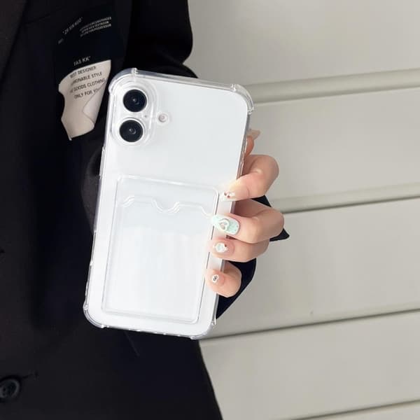 Stöttåligt Skal med Kortfack Förstärkta Hörn iPhone 16 Plus