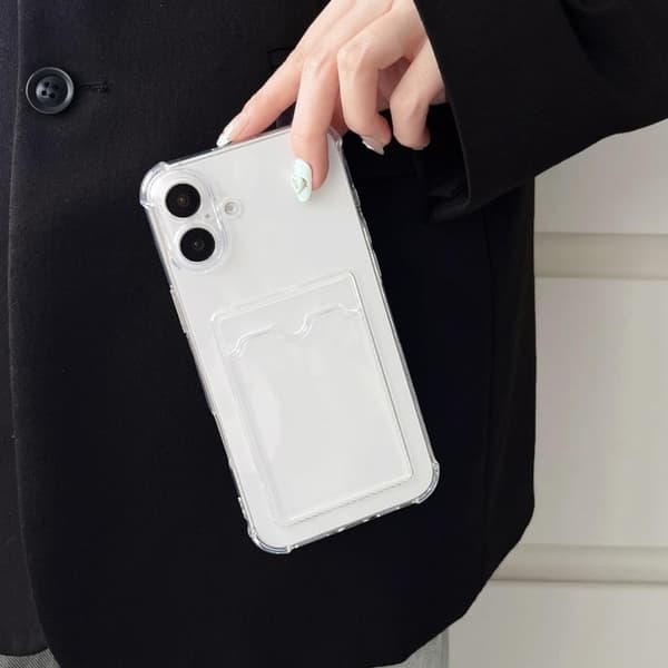 Stöttåligt Skal med Kortfack Förstärkta Hörn iPhone 16 Plus