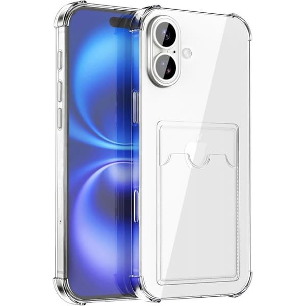 Stöttåligt Skal med Kortfack Förstärkta Hörn iPhone 16 Plus