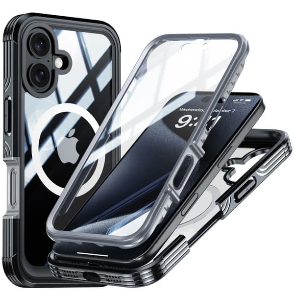 iPhone 16 Plus Heltäckande Magsafe Premium 3D Skal 3in1 ThreeSixty