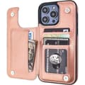 Miniatyrbild 2 av 2: iPhone 16 Pro Stöttåligt Skal Korthållare 3-FACK Flippr - Roséguld