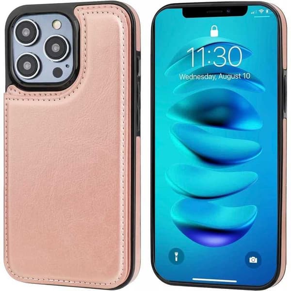 iPhone 16 Pro Stöttåligt Skal Korthållare 3-FACK Flippr - Roséguld