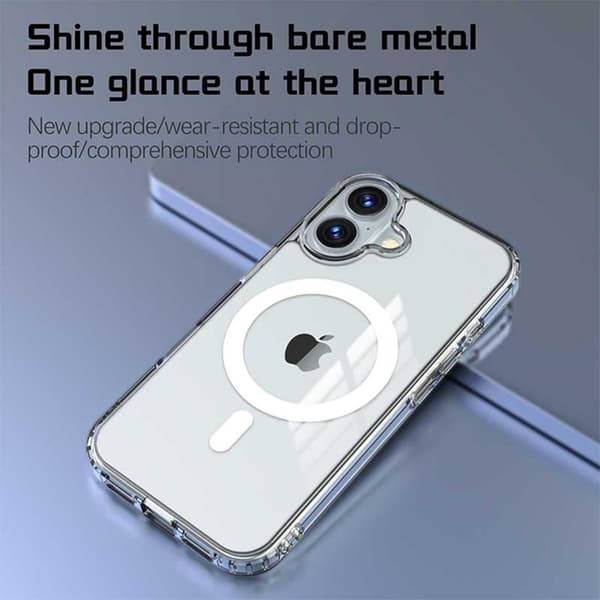 iPhone 16 Transparent Stötdämpande Skal MagSafe-Kompatibelt