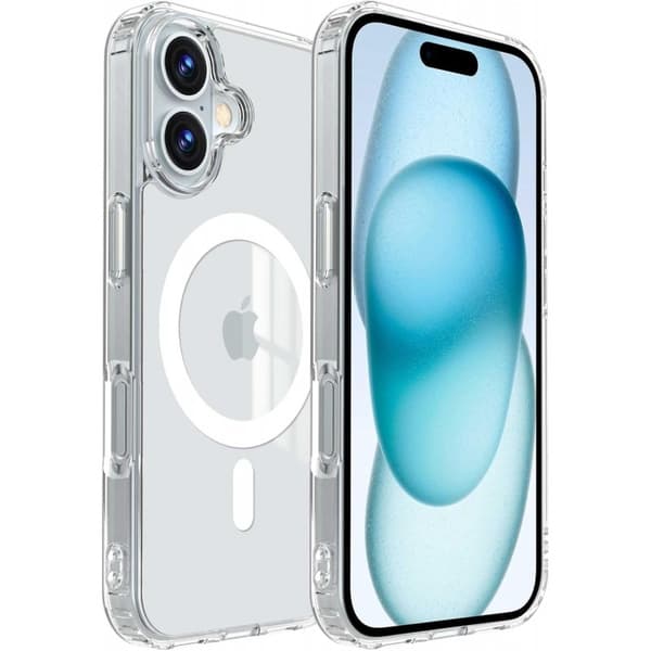 iPhone 16 Transparent Stötdämpande Skal MagSafe-Kompatibelt