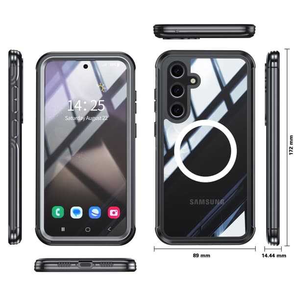 INF Samsung Galaxy S24 FE Cover, 9H Hærdet Glas Bagside Sort